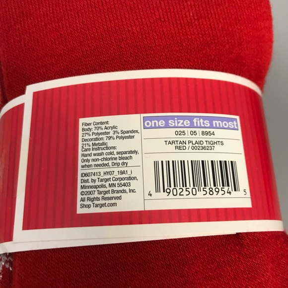 2 pairs new women red holiday Christmas tights leggings, one size fits most - Picture 3 of 3